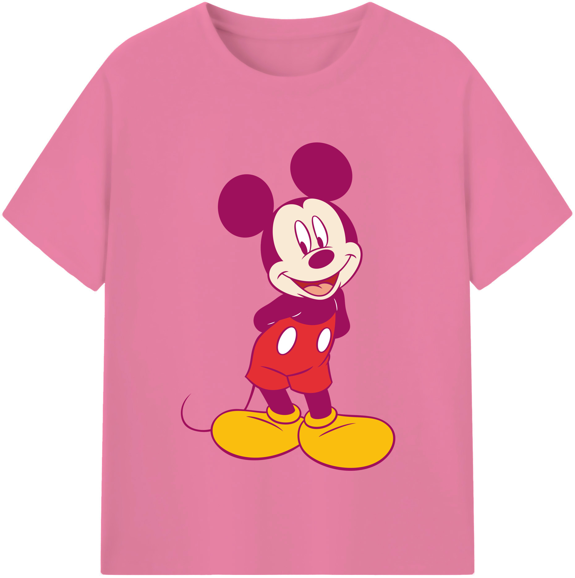 （画像用） ミッキーマウス Mickey Mouse 綿100％半袖Tシャツ（フロントプリント）